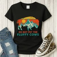 Do Not Pet The Fluffy Cows Funny Bison National Park Women's T-Shirt thumb 3