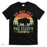 Do Not Pet The Fluffy Cows Bison Retro Vintage T-Shirt thumb 0