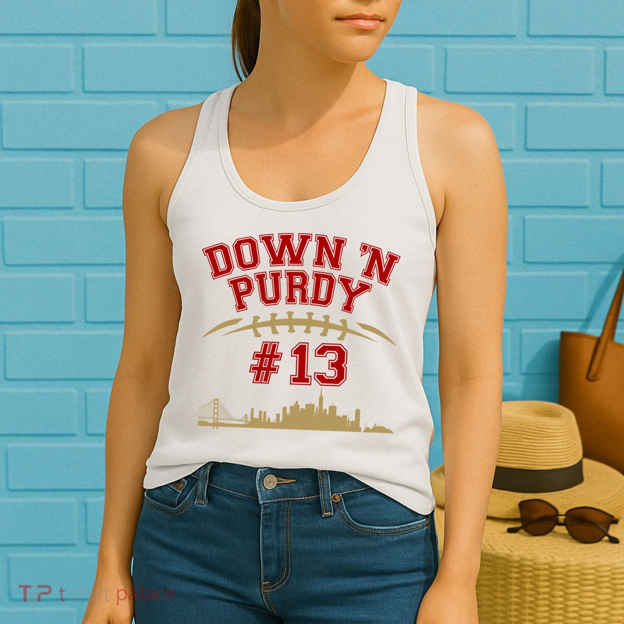 Down 'N Purdy #13 San Francisco Football Fan Women's Tank Top