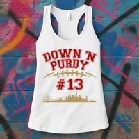Down 'N Purdy #13 San Francisco Football Fan Women's Tank Top thumb 3