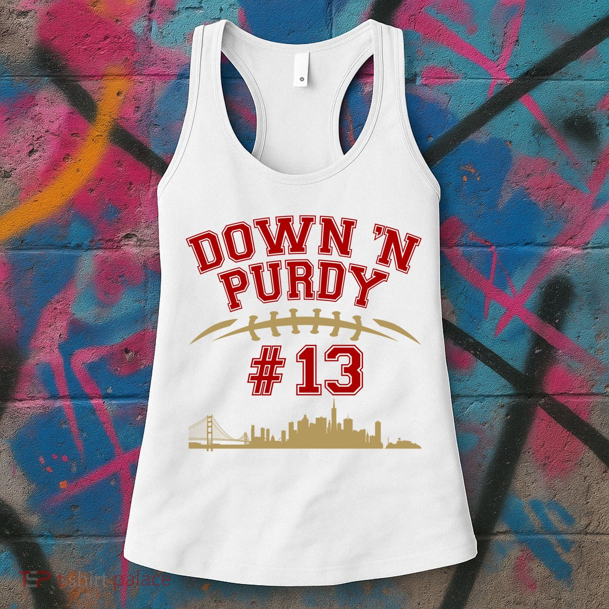 Down 'N Purdy #13 San Francisco Football Fan Women's Tank Top