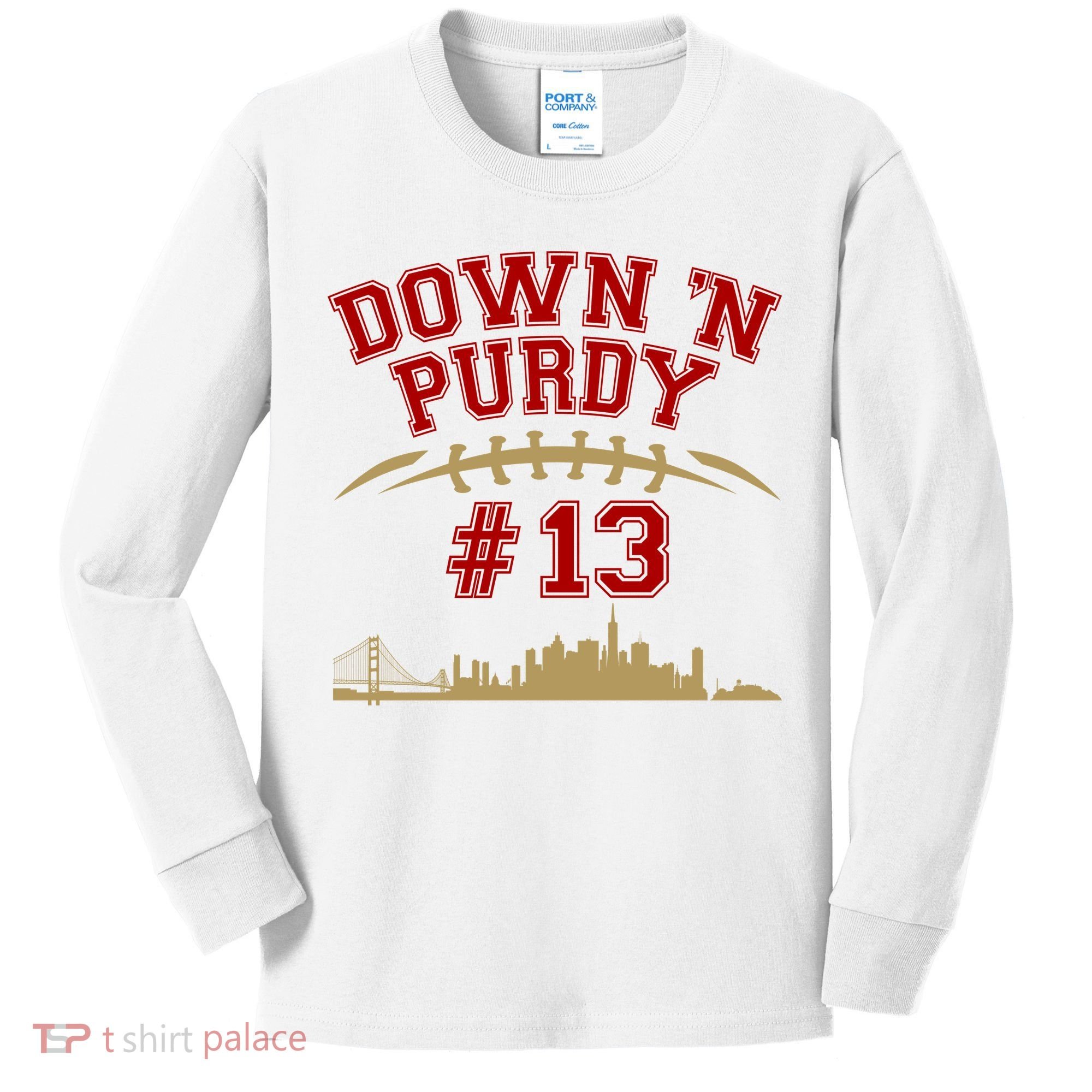 Down 'N Purdy #13 San Francisco Football Fan Kids Long Sleeve Shirt