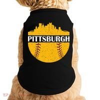 Distressed Novelty Pirate Pittsburgh Baseball Cityscape Doggie Tank thumb 0