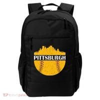 Distressed Novelty Pirate Pittsburgh Baseball Cityscape Backpack thumb 0