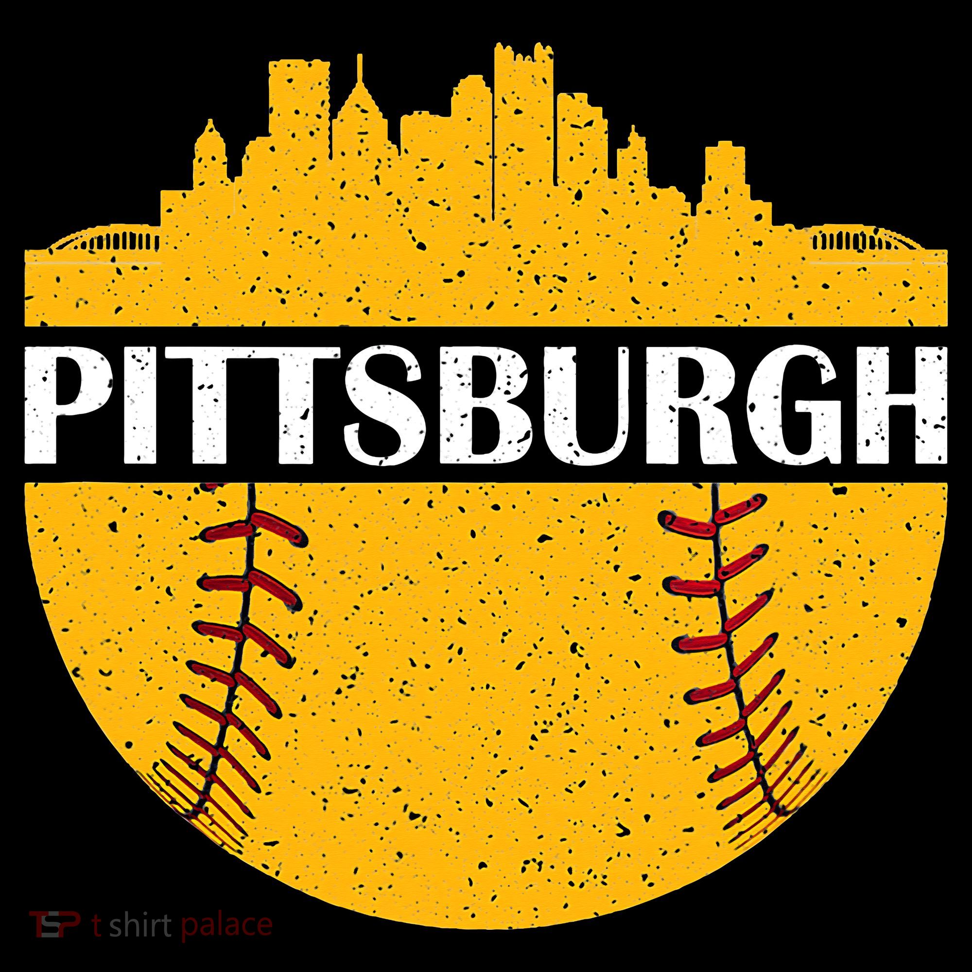 Distressed Novelty Pirate Pittsburgh Baseball Cityscape Women's Hoodie