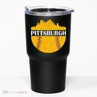 Distressed Novelty Pirate Pittsburgh Baseball Cityscape Tumbler thumb 0