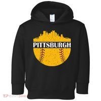 Distressed Novelty Pirate Pittsburgh Baseball Cityscape Toddler Hoodie thumb 0