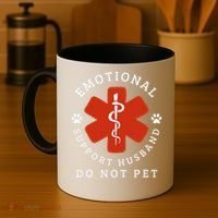 Do Not Pet Emotional Support Husband Funny Coffee Mug thumb 4