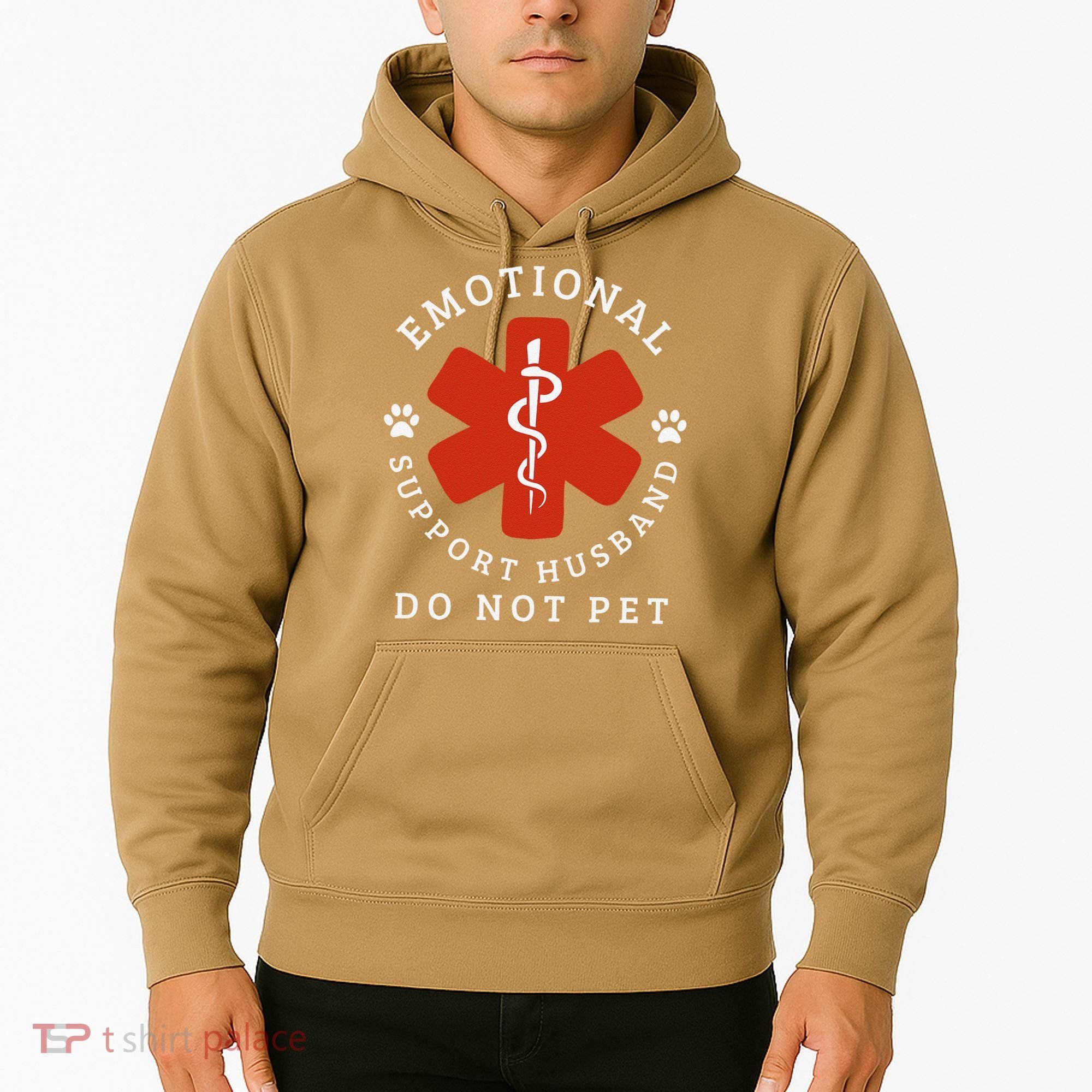 Do Not Pet Emotional Support Husband Funny Hoodie