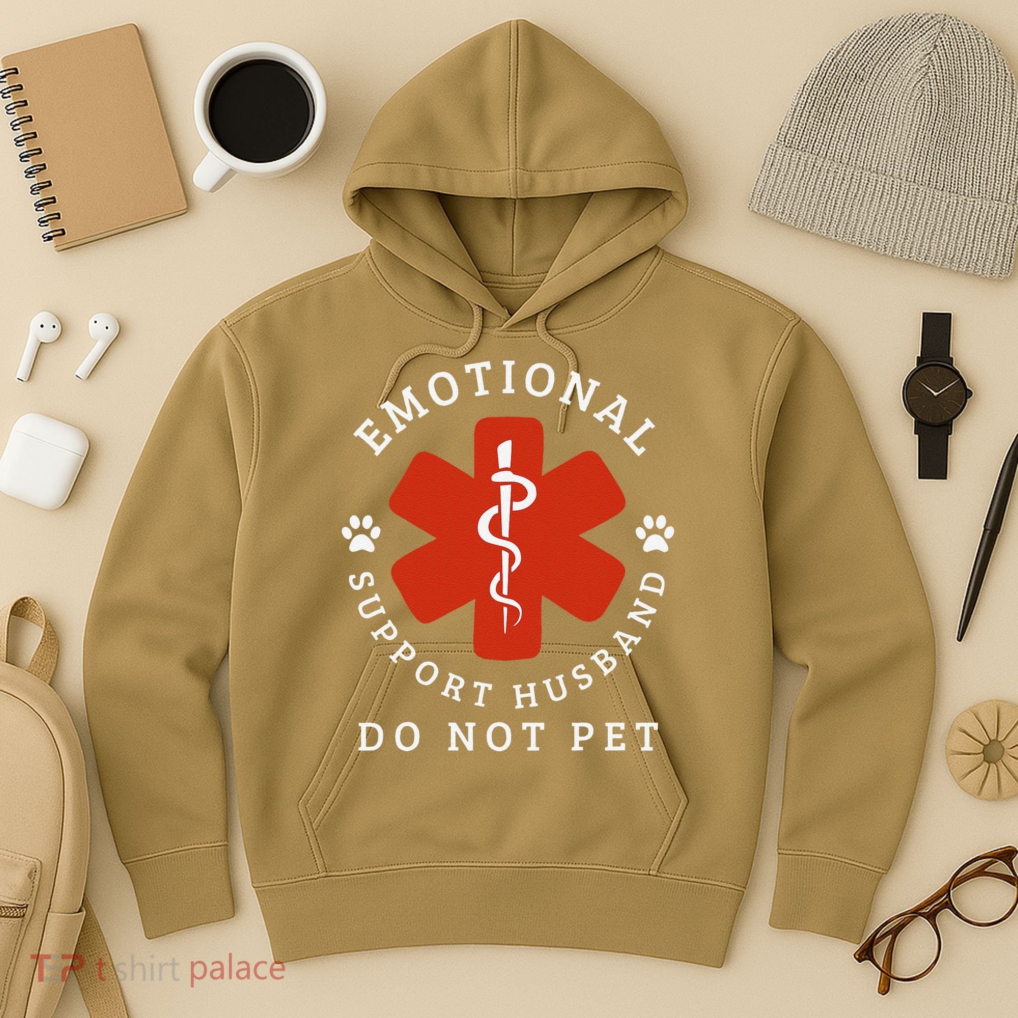 Do Not Pet Emotional Support Husband Funny Hoodie