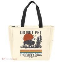Do Not Pet The Fluffy Cows Yellowstone National Park Tote Bag thumb 0