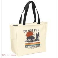 Do Not Pet The Fluffy Cows Yellowstone National Park Tote Bag thumb 2
