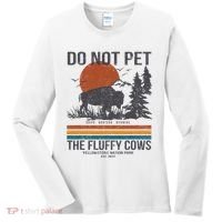 Do Not Pet The Fluffy Cows Yellowstone National Park Women's Long Sleeve Shirt thumb 0