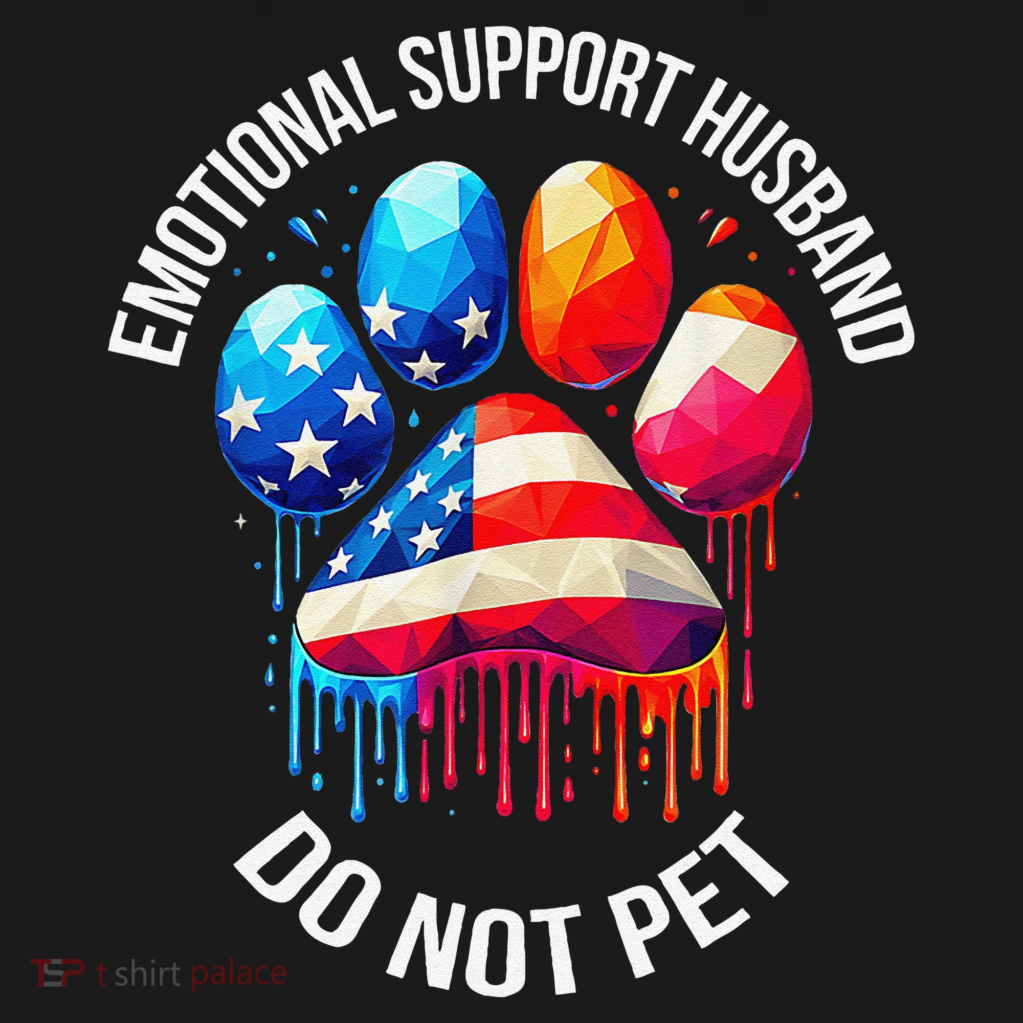 Do Not Pet Emotional Support Husband Funny US Flag Women Backpack