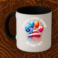 Do Not Pet Emotional Support Husband Funny US Flag Women Coffee Mug thumb 2