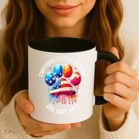 Do Not Pet Emotional Support Husband Funny US Flag Women Coffee Mug thumb 3