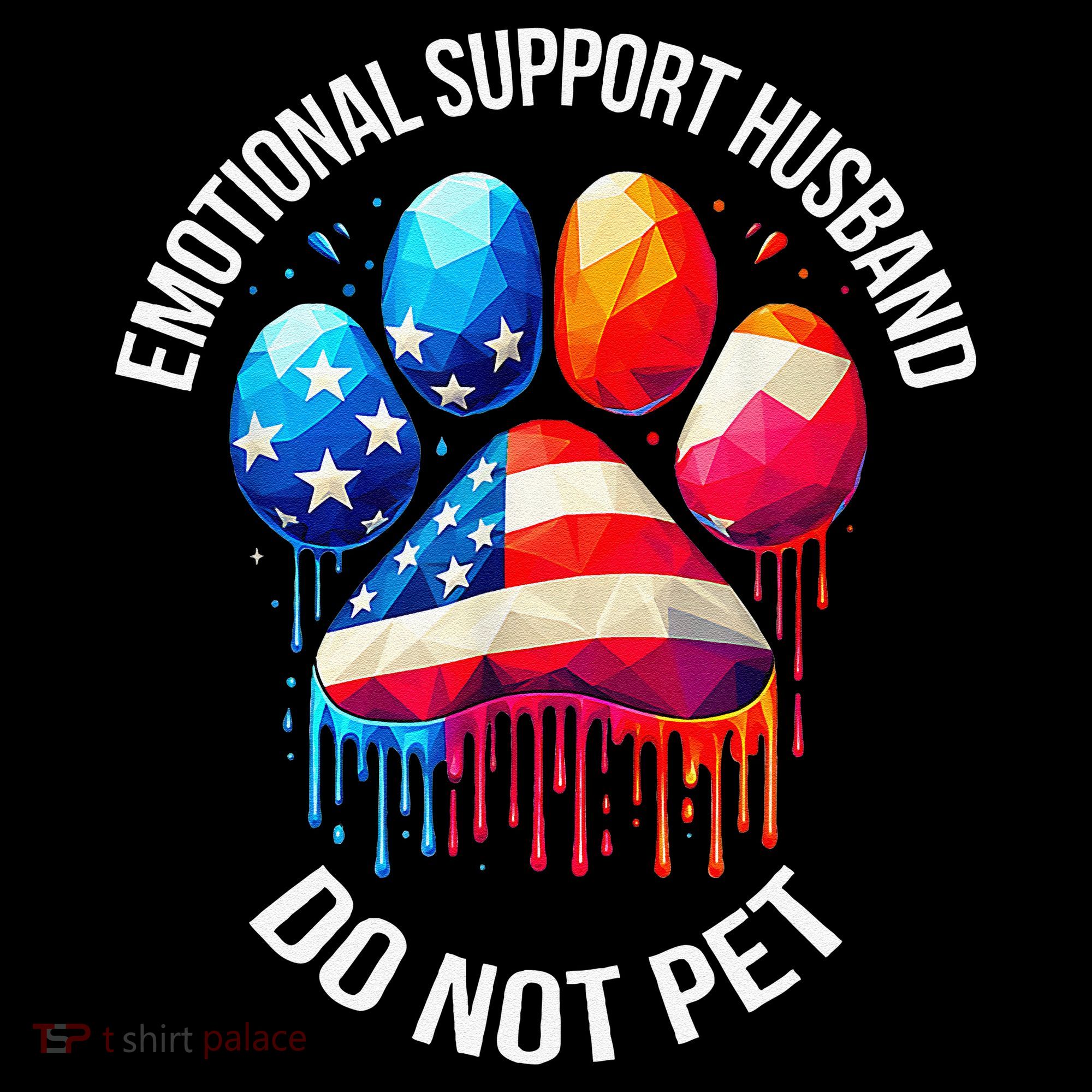 Do Not Pet Emotional Support Husband Funny US Flag Women Coffee Mug