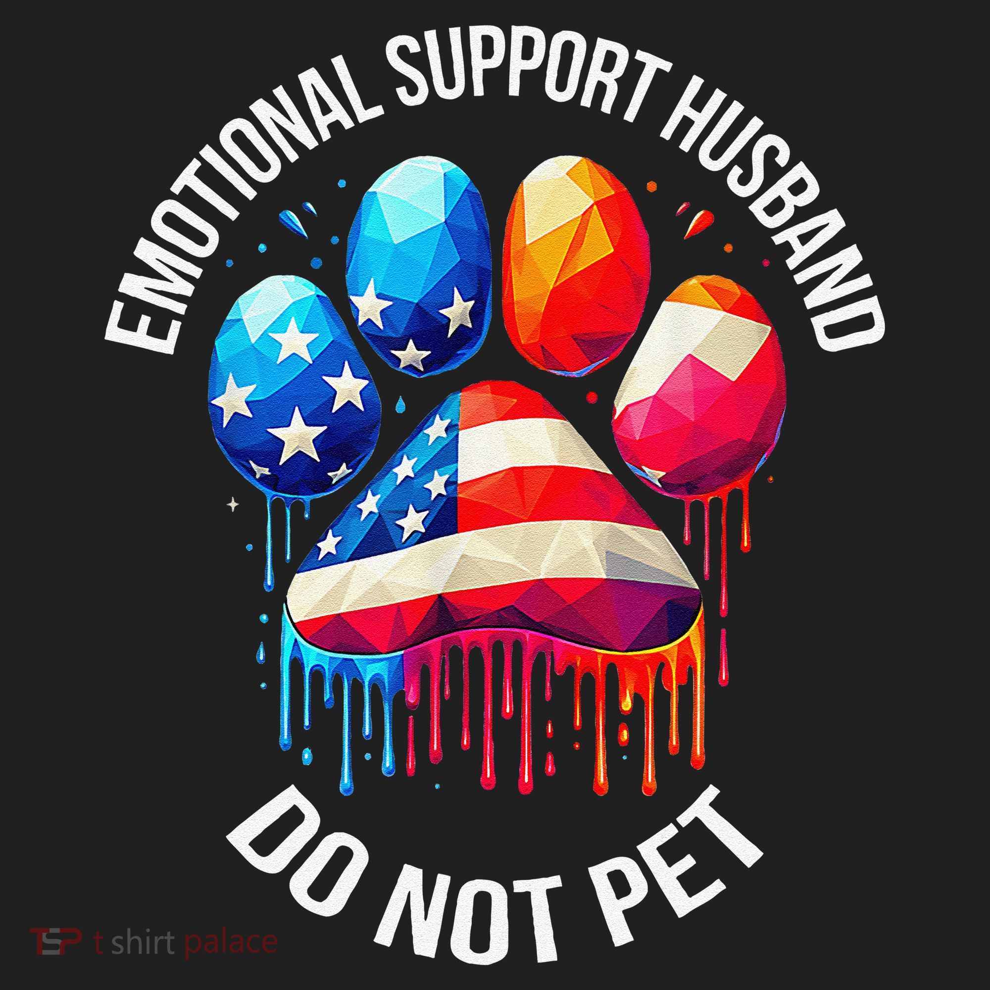 Do Not Pet Emotional Support Husband Funny US Flag Women Beanie