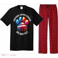 Do Not Pet Emotional Support Husband Funny US Flag Women Pajama Set thumb 0