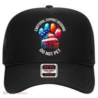 Do Not Pet Emotional Support Husband Funny US Flag Women Hat thumb 0