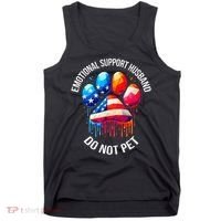 Do Not Pet Emotional Support Husband Funny US Flag Women Tank Top thumb 0