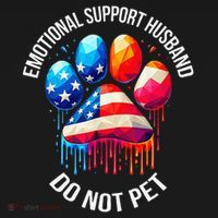Do Not Pet Emotional Support Husband Funny US Flag Women Tank Top thumb 6