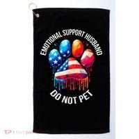 Do Not Pet Emotional Support Husband Funny US Flag Women Golf Towel thumb 0