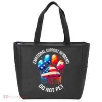 Do Not Pet Emotional Support Husband Funny US Flag Women Tote Bag thumb 0