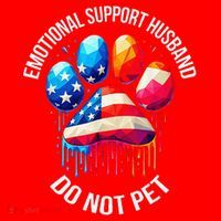 Do Not Pet Emotional Support Husband Funny US Flag Women Santa Hat thumb 1