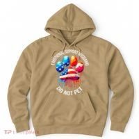 Do Not Pet Emotional Support Husband Funny US Flag Women Hoodie thumb 0