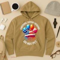 Do Not Pet Emotional Support Husband Funny US Flag Women Hoodie thumb 3