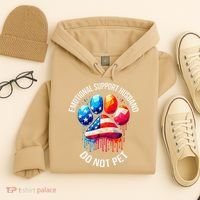 Do Not Pet Emotional Support Husband Funny US Flag Women Hoodie thumb 4