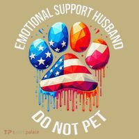 Do Not Pet Emotional Support Husband Funny US Flag Women Mousepad thumb 1