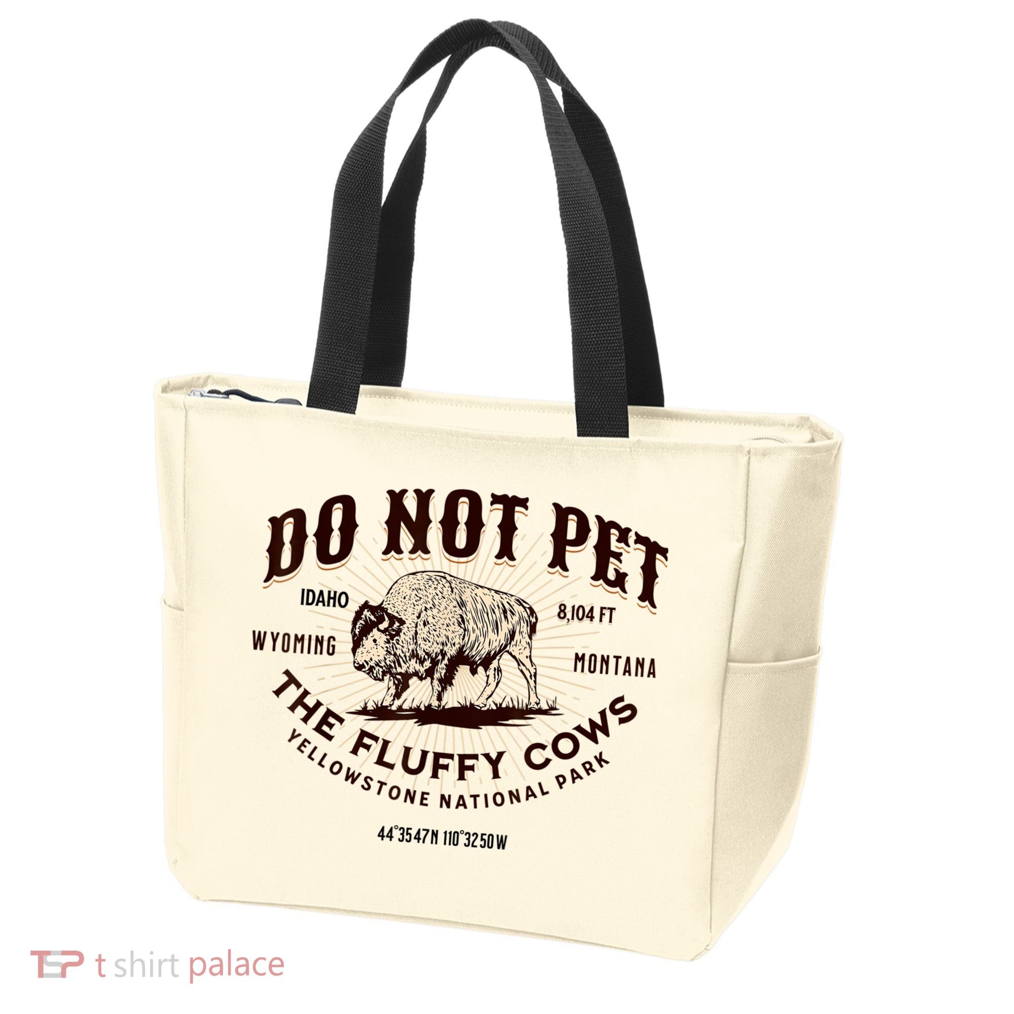 Do Not Pet The Fluffy Cows Bison Yellowstonê National Park Tote Bag
