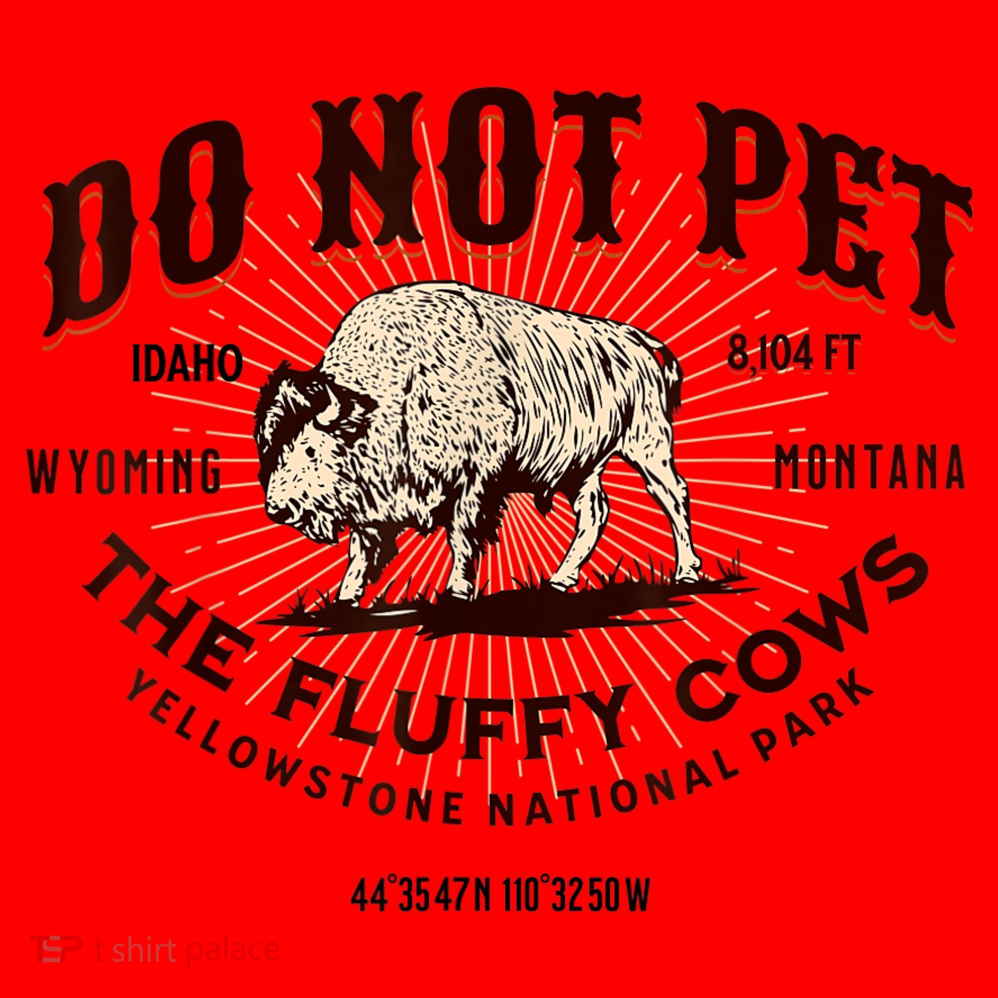 Do Not Pet The Fluffy Cows Bison Yellowstonê National Park Santa Hat