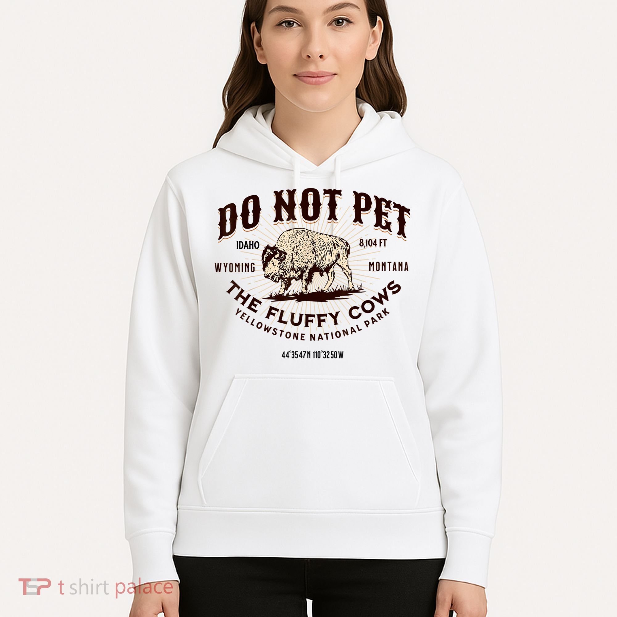 Do Not Pet The Fluffy Cows Bison Yellowstonê National Park Hoodie