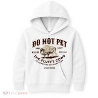 Do Not Pet The Fluffy Cows Bison Yellowstonê National Park Kids Hoodie thumb 0
