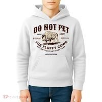Do Not Pet The Fluffy Cows Bison Yellowstonê National Park Kids Hoodie thumb 4