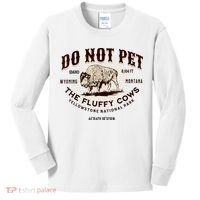 Do Not Pet The Fluffy Cows Bison Yellowstonê National Park Kids Long Sleeve Shirt thumb 0
