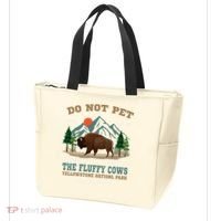 Do Not Pet The Fluffy Cows Bison Yellowstone National Park Tote Bag thumb 3
