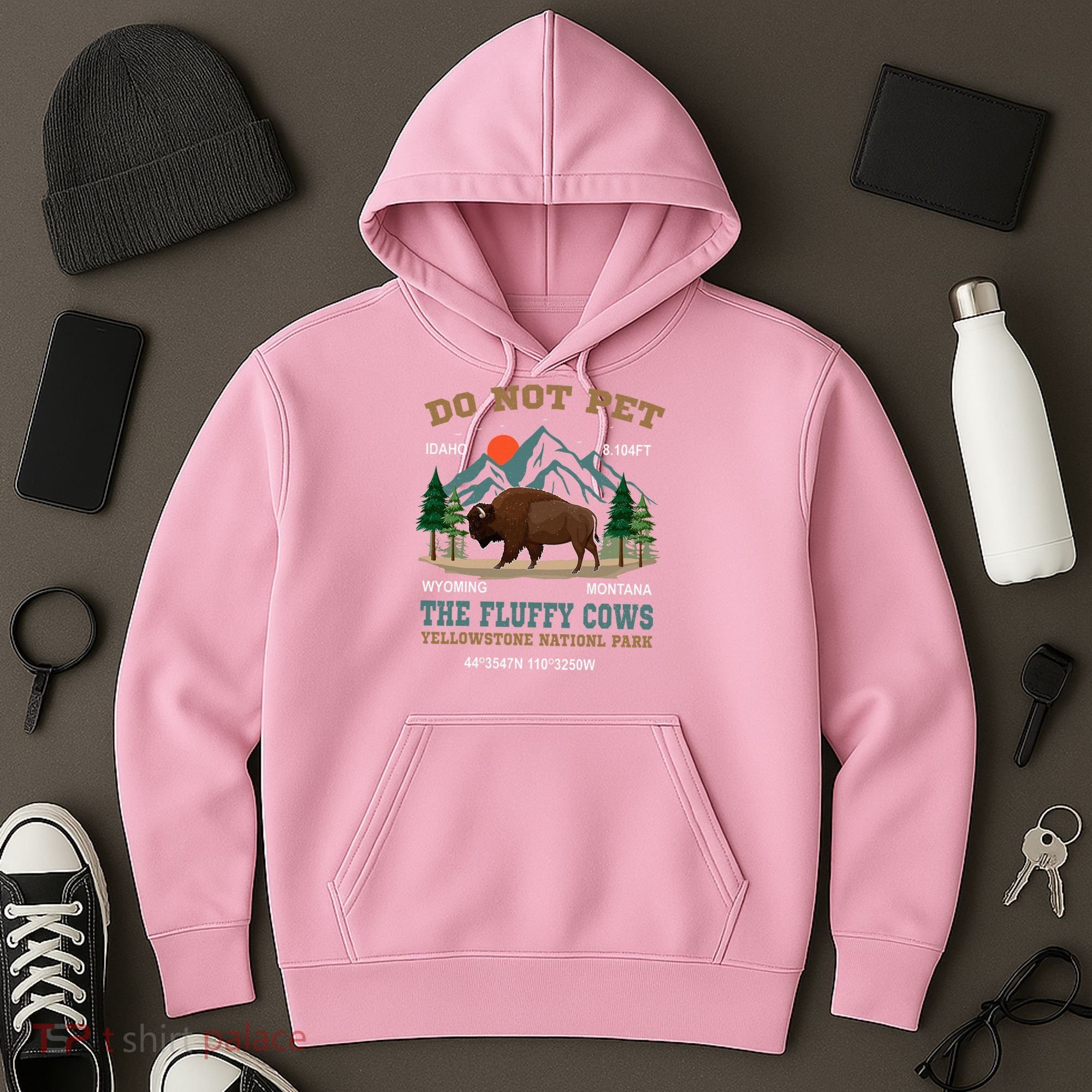 Do Not Pet The Fluffy Cows Bison Yellowstone National Park Hoodie