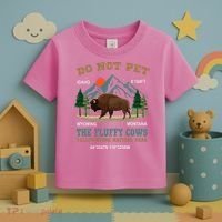 Do Not Pet The Fluffy Cows Bison Yellowstone National Park Toddler T-Shirt thumb 3