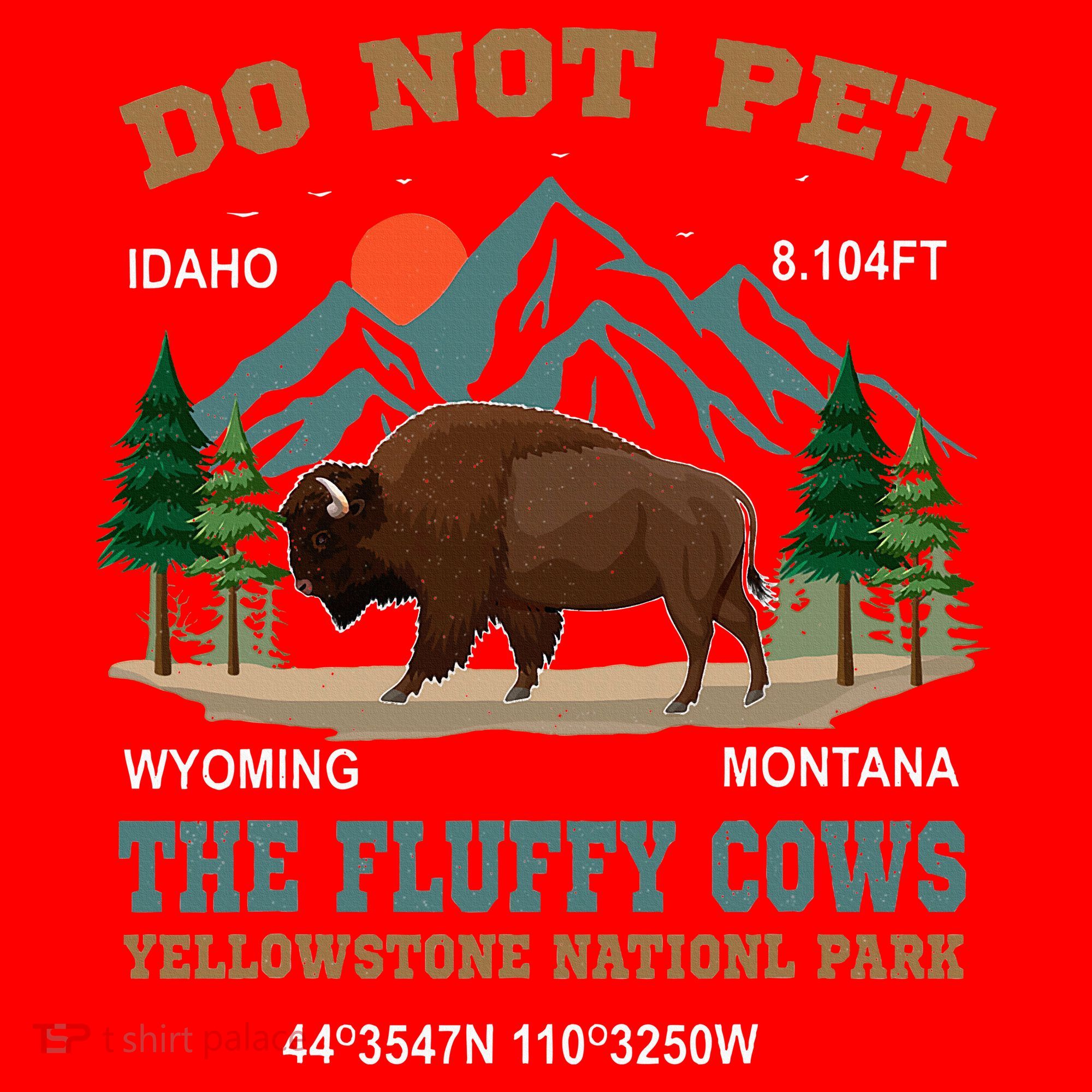 Do Not Pet The Fluffy Cows Bison Yellowstone National Park Santa Hat
