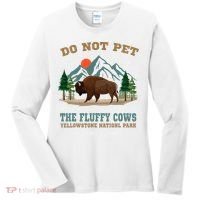Do Not Pet The Fluffy Cows Bison Yellowstone National Park Women's Long Sleeve Shirt thumb 0