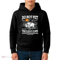 Do Not Pet The Fluffy Cows Bison Yellowstone National Park Kids Hoodie thumb 4