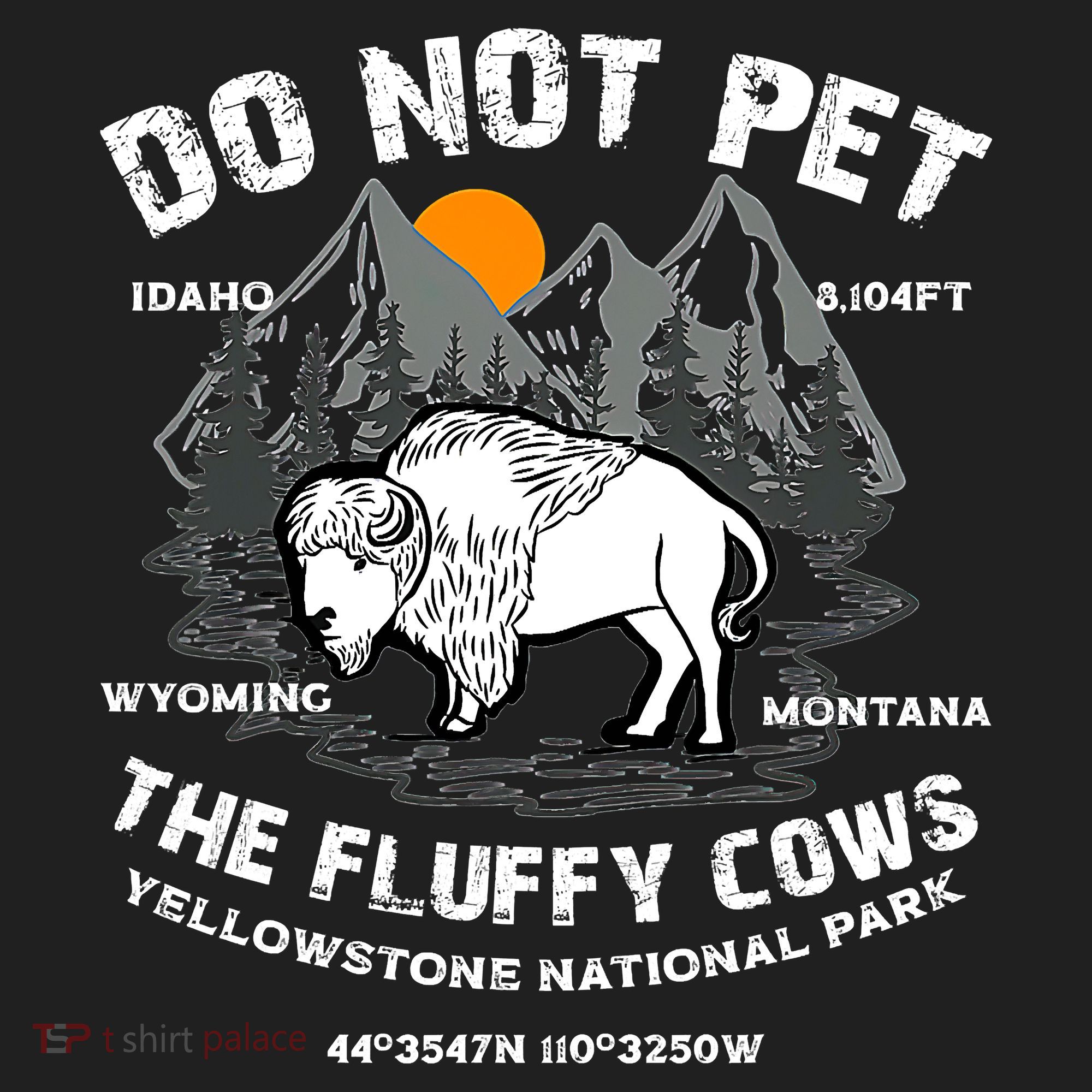 Do Not Pet The Fluffy Cows Bison Yellowston.e Funny Women's Sweatshirt