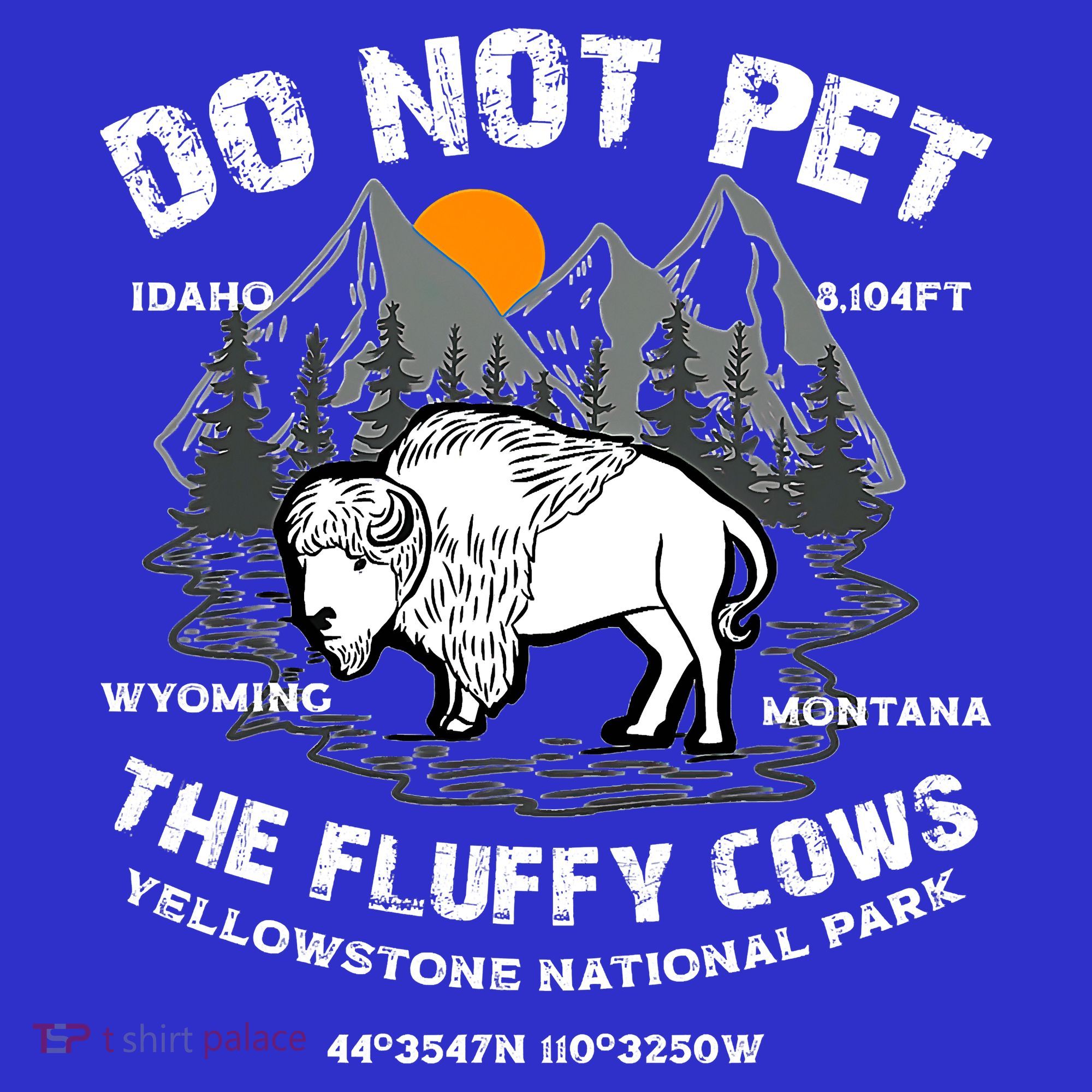 Do Not Pet The Fluffy Cows Bison Yellowston.e Funny Women's Tank Top