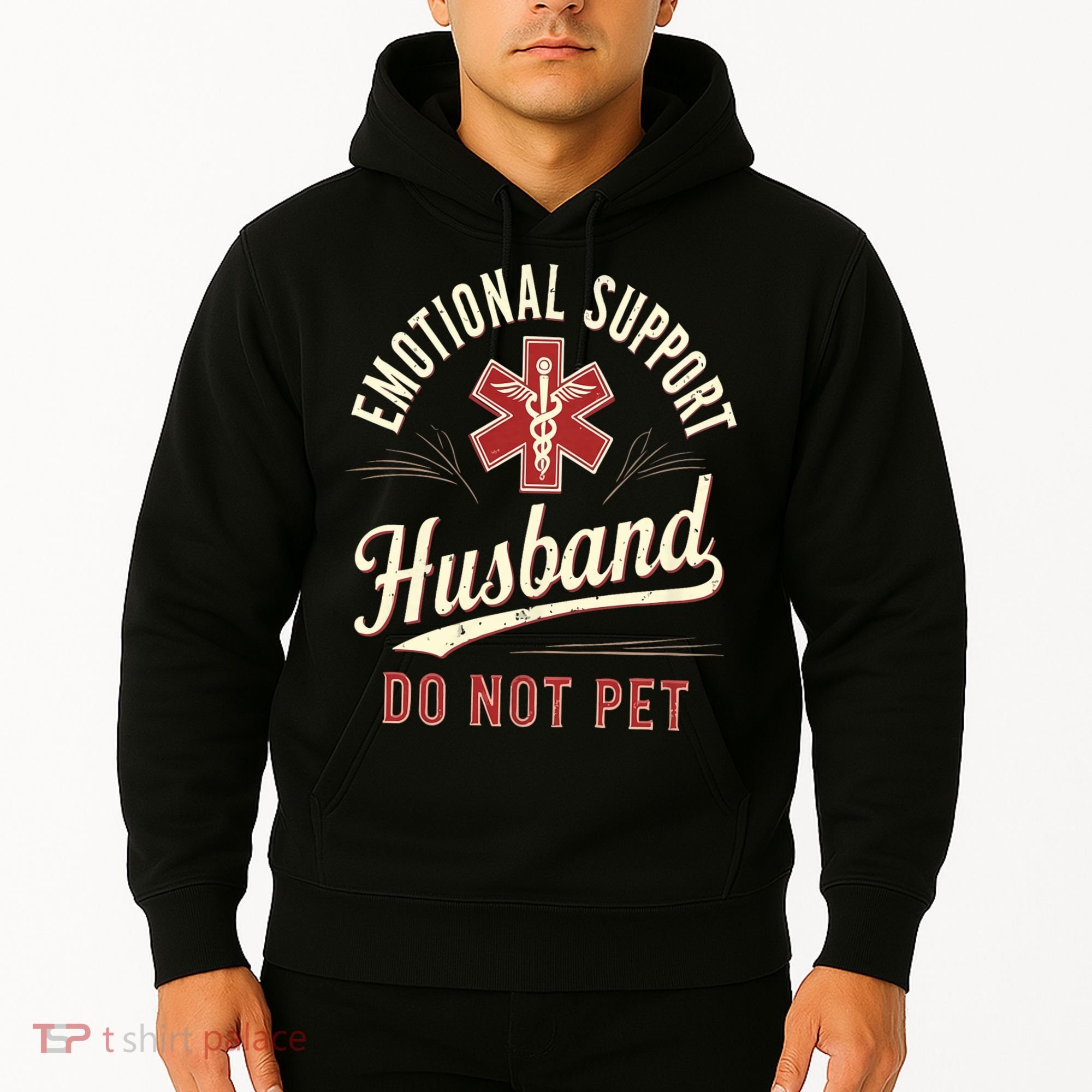 Do Not Pet Emotional Support Husband Funny Hoodie