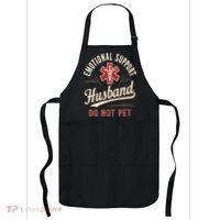 Do Not Pet Emotional Support Husband Funny Apron thumb 0