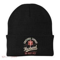 Do Not Pet Emotional Support Husband Funny Beanie thumb 0